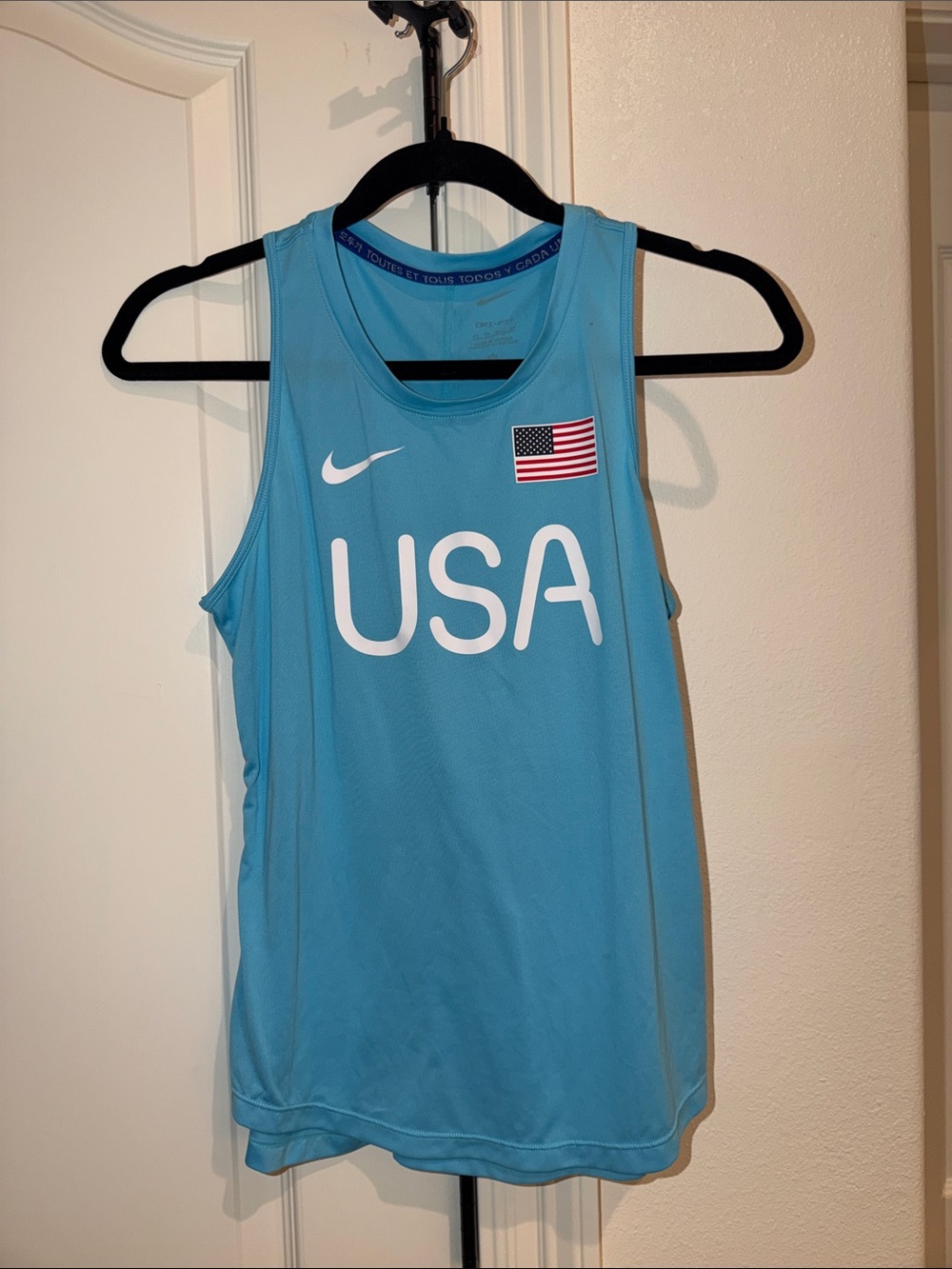 Nike USA blue white red running dri fit tank XS